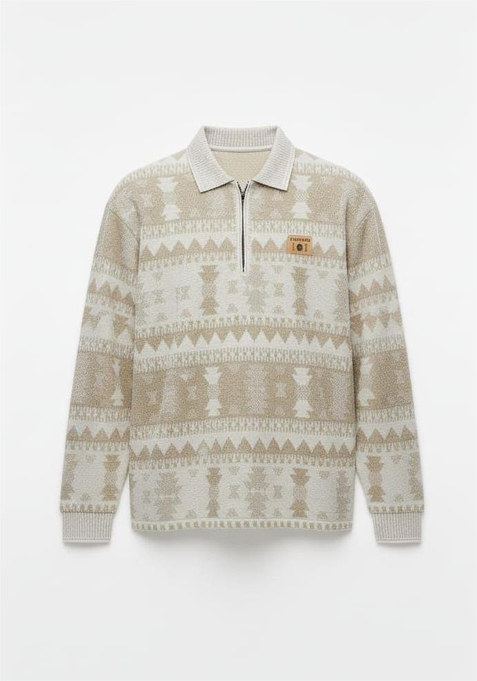 Desert-Tones Patterned Sweatshirt