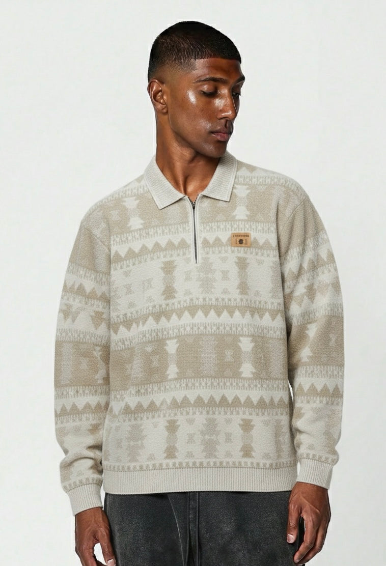 Desert-Tones Patterned Sweatshirt