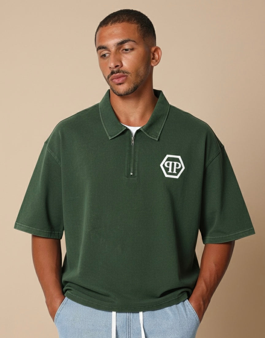 Vintage-Boxy Quarter-Zip