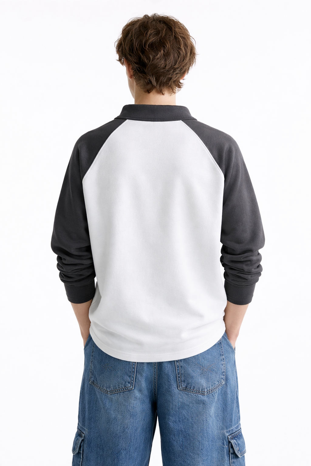 Men’s Contrast Raglan Quarter-Zip Sweatshirt