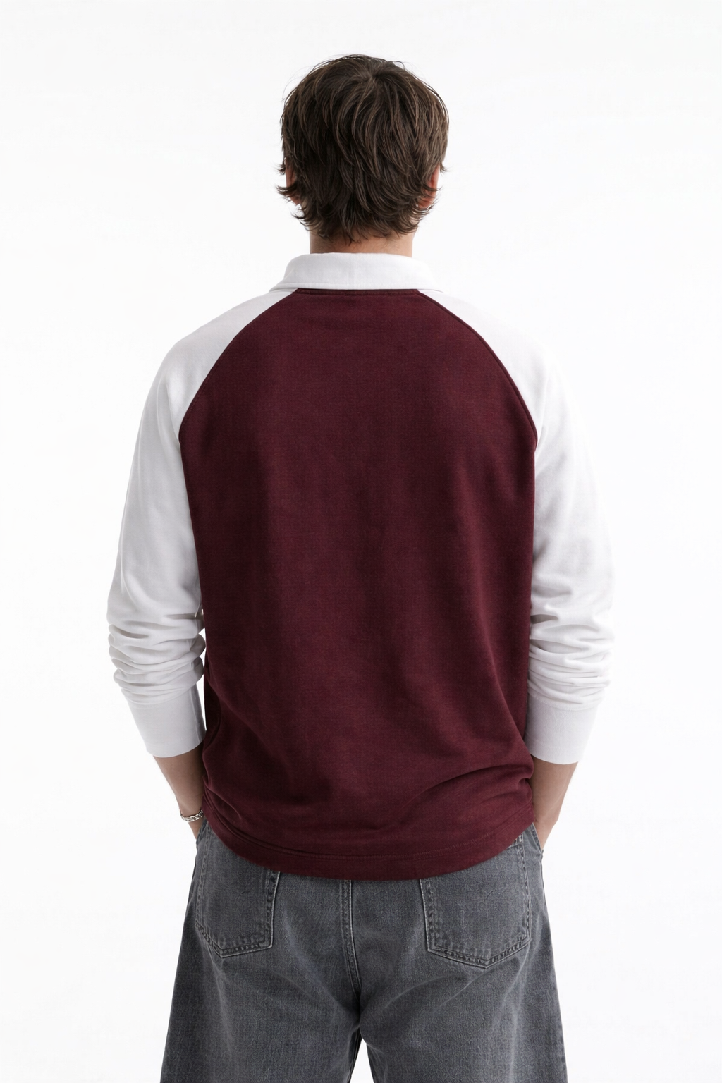 Men’s Contrast Raglan Quarter-Zip Sweatshirt