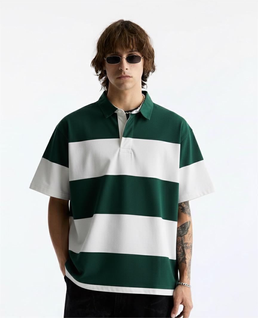 The Block Stripe Rugby Polo