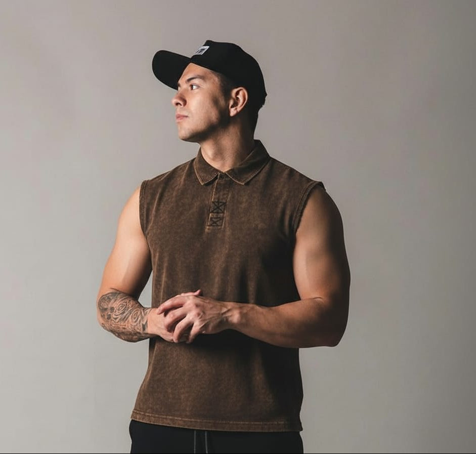 Raw-Cut Athletic Polo "Pump Cover"